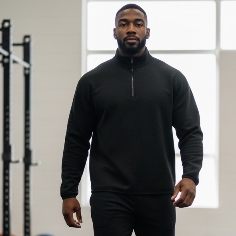 Alphalete Mens Black Quarter Zip Pullover Athletic Gym Top XXL Rack 3